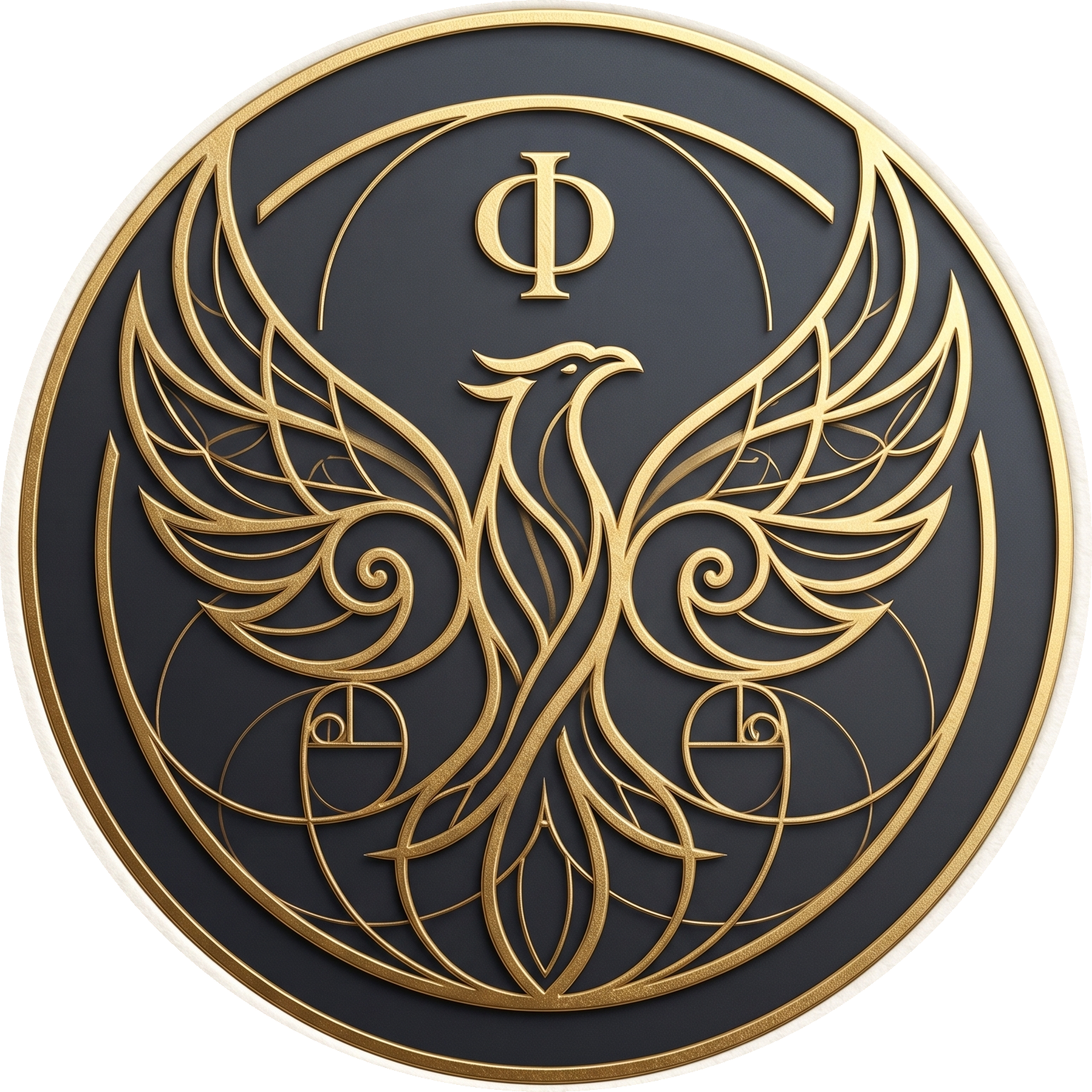 QED Signal golden ratio phoenix emblem